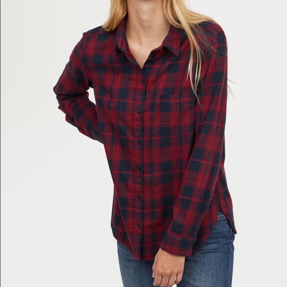 H&M plaid button down shirt